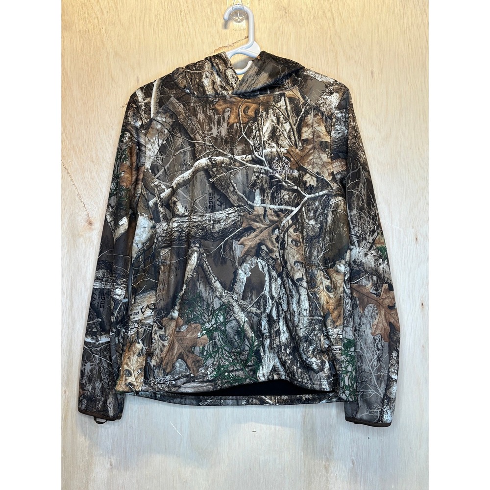 Realtree Edge Camo Hooded Sweatshirt‎ with Face Gaiter Women's Medium Preowned